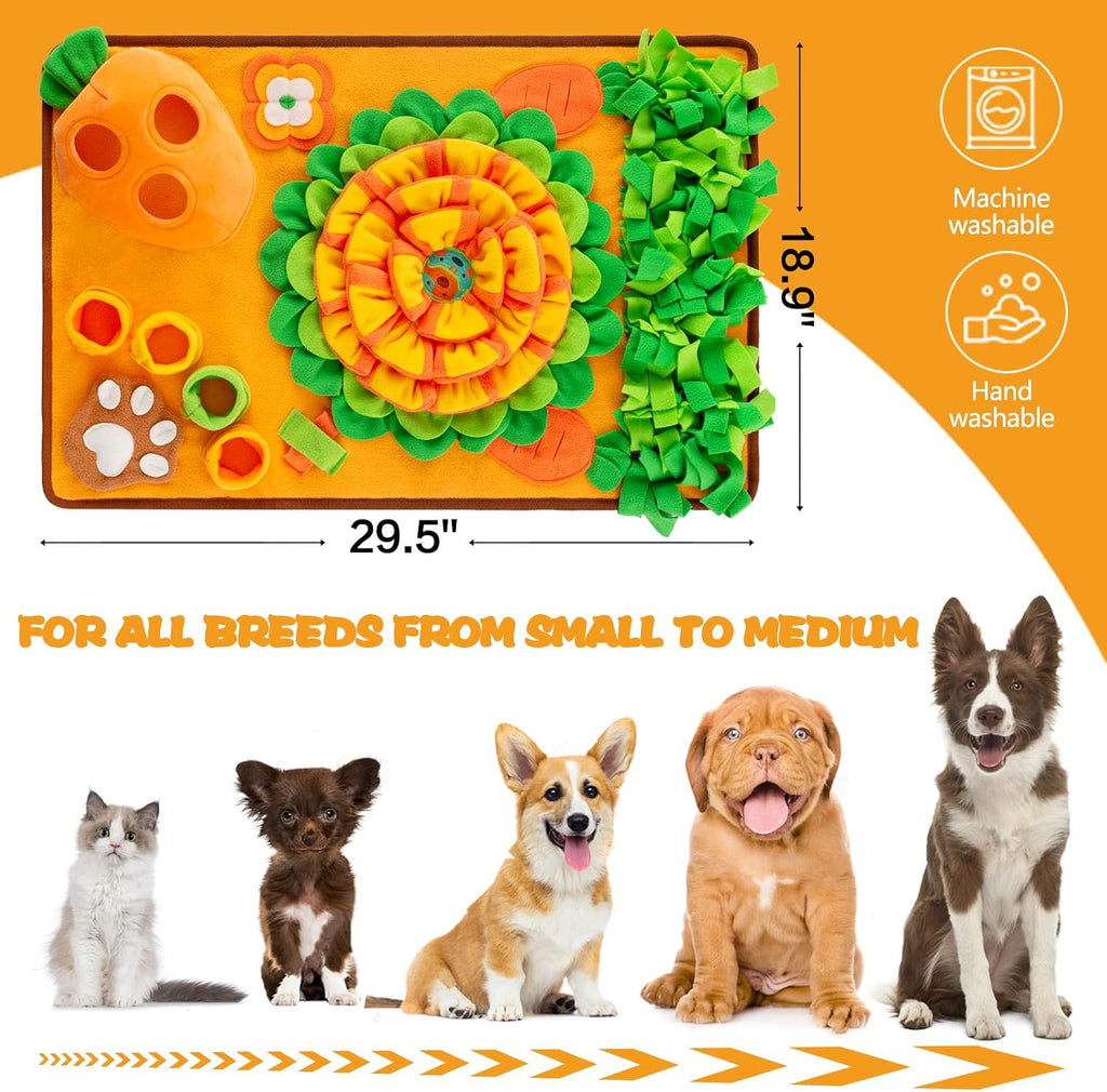 Pet Snuffle Mat for Dogs Sniff Mat Nosework Feeding Mat Slow Feeder Interactive Dog Puzzle Toys for Training and Stress Relief Encourages Natural Foraging Skills (29.5''x18.9'')
