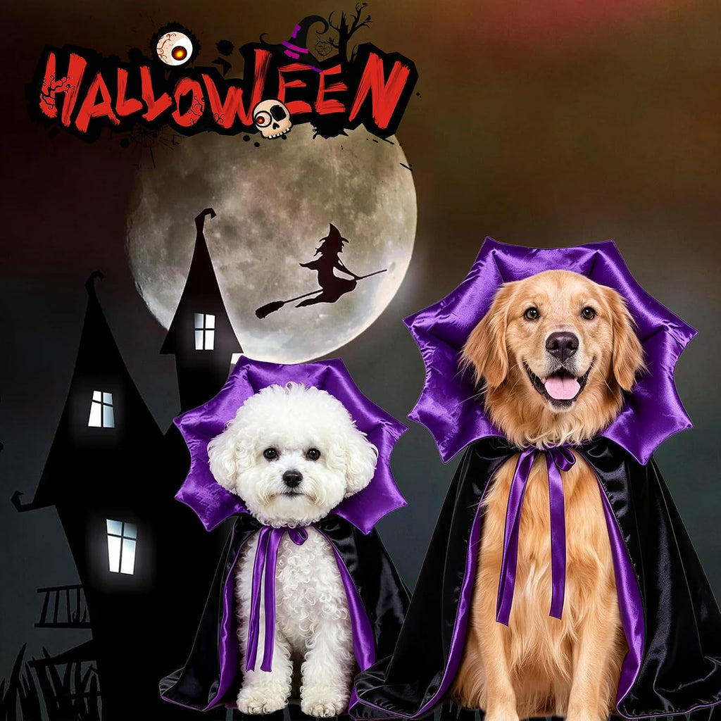 GOYOSWA Dog Halloween Costumes, Dog Vampire Devil Cape Cloak Costume Pet Halloween Costumes for Small Medium Large X-Large Dogs Pets (X-Large)