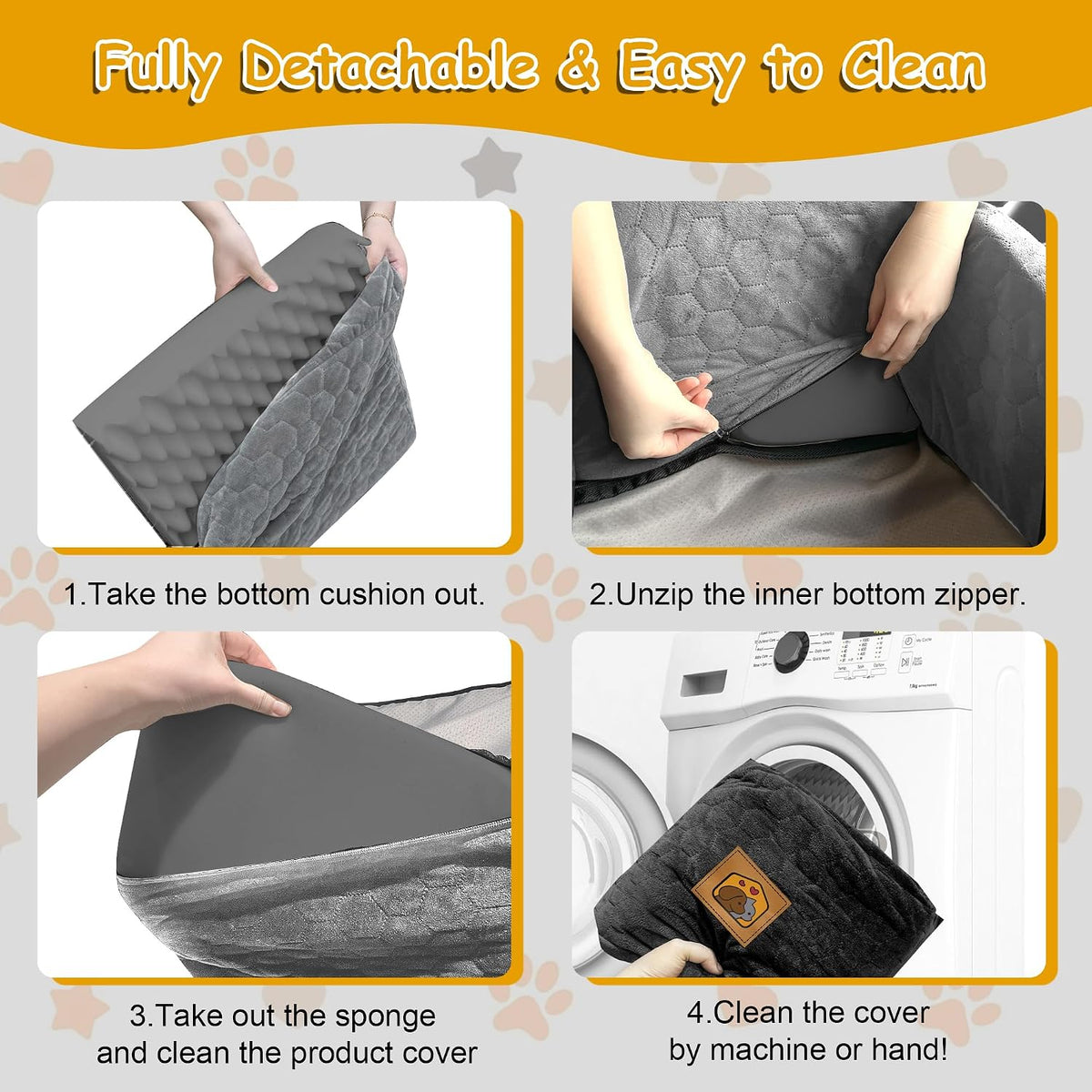 Dog Car Seat for Small/Medium Dogs, Memory Foam Dog Booster Seat, Travel Safety Per Car Seat with Washable Removable Cover, Storage Pockets, up to 35 lbs(BlackGray)