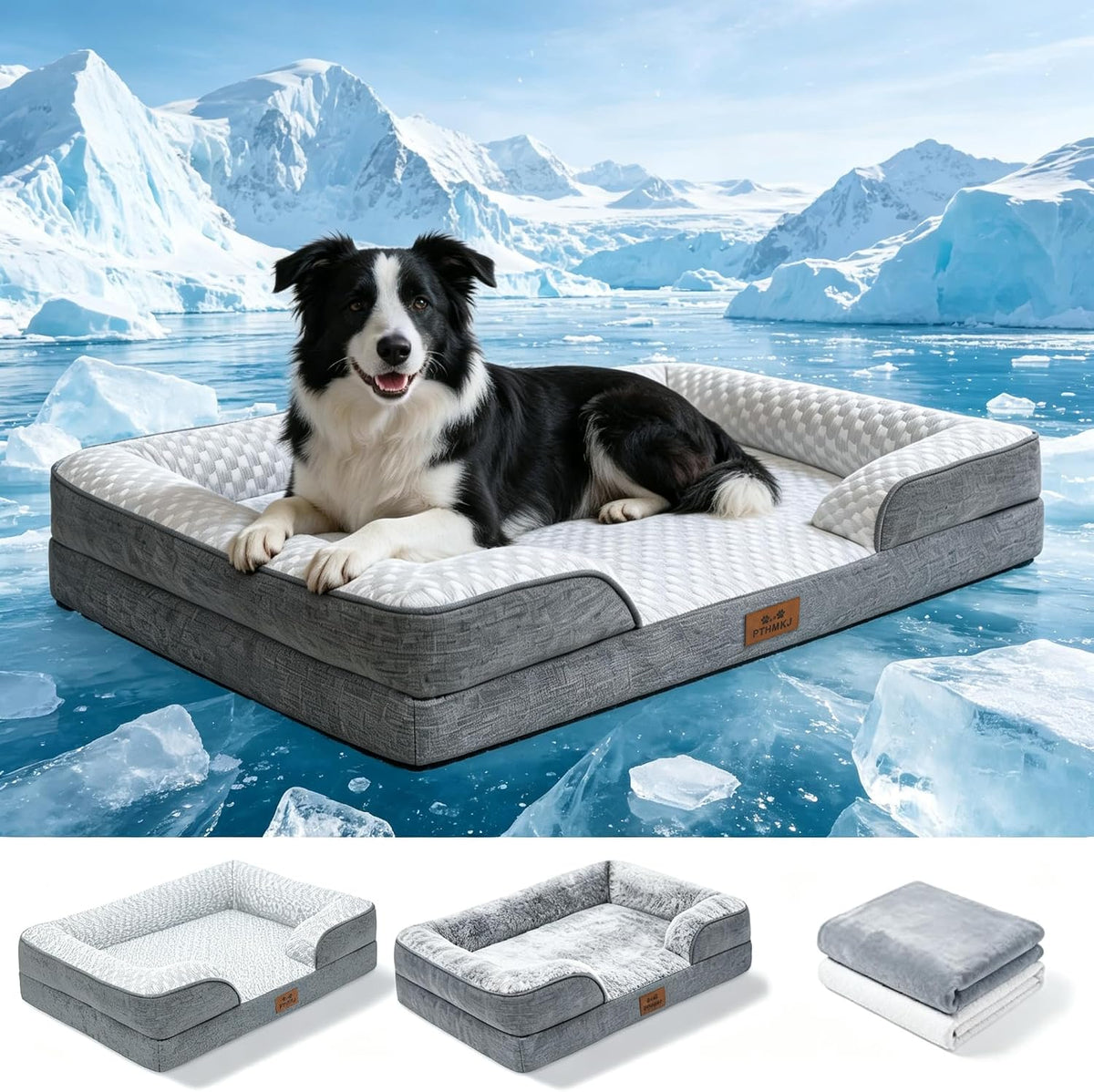 Orthopedic Dog Beds Large Sized Dog, 2-Pack Washable Covers, 36" L