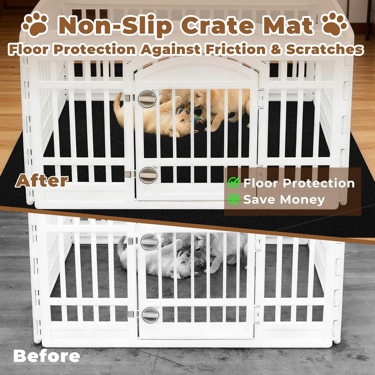 Dog Crate Mat, 43 in X 43 in Dog Playpen Mat Kennel Mat