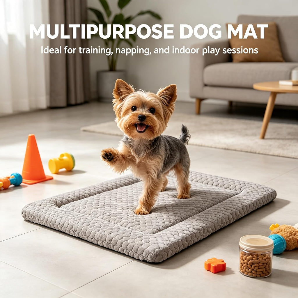 Dog Bed Mat - Durable & Cute Crate Dog Beds for Small Dogs & Cats, Comfortable Kennel Pad for Home, Crate & Travel