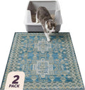 Lovewag Cat Litter Mat, Litter Box Mat, Blue Mesa, 28x41, 2 Pack | Washable litter mat cover, kitty litter mat & cat mat for litter box, litter trapping mat, prevents tracking, multi-cat