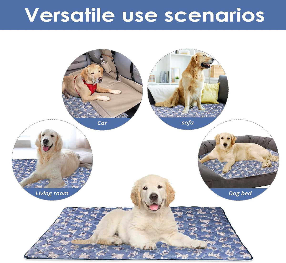 Pet Dog Cooling Mat, Outdoor Dog Cooling Pad, Washable Dogs Cats Pet Non-Toxic Cooling Pads Summer Sleeping Kennel Mats，Pet Self Cool Ice Blanket for Indoor & Outdoor Dog Beach Essentials Small