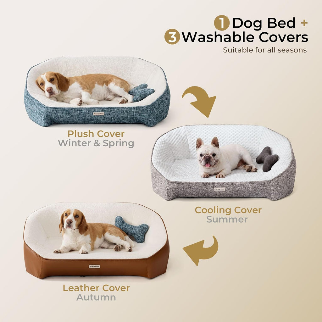 Dog Bed for Medium Sized Dog, Extra Thick Memory Foam, 3 Covers