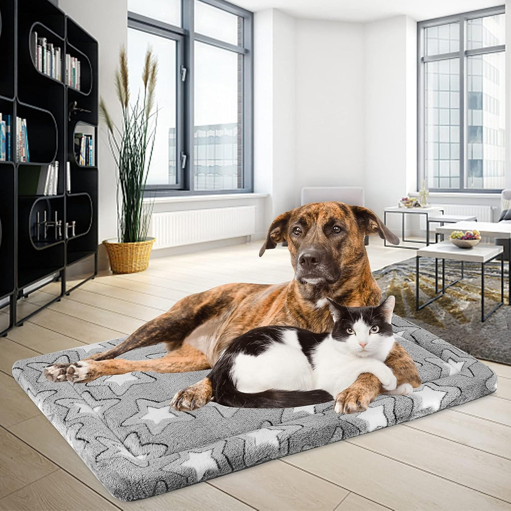 EMPSIGN Dog Crate Pad for 54"x37" Dog Crate, Star Pattern/Grey
