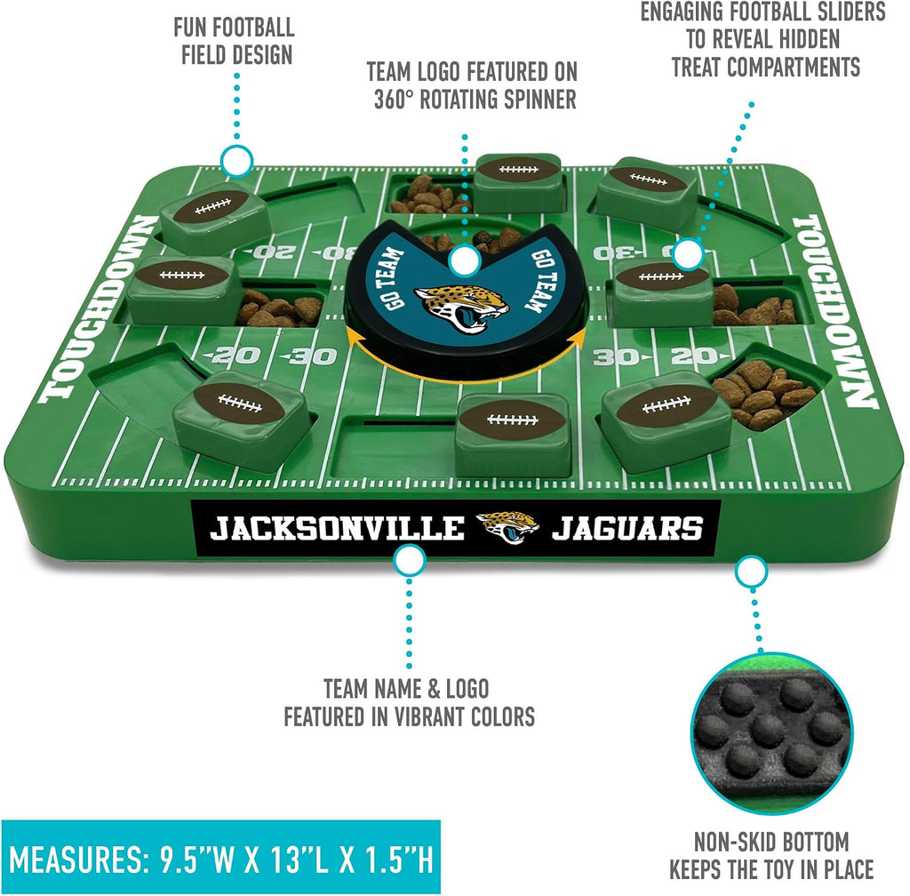 Pets First NFL Jacksonville Jaguars Large Puzzle Toy for Dogs, Slow Feeder Board for Pets, New Bigger Size, Interactive Doggie Treat Toy