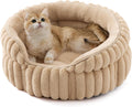 Bedsure ComfyFleece® Washable Cute Cat Bed,Soft Round Kitten Bed,20in