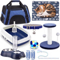 Eccliy 10 Pcs Kitten Starter Kit for Indoor, Classic, Medium, Dark Blue