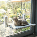 AIWIKIDE Cat Window Perch, Easy Install Bracket, Portable Wall Hammock for Indoor Cat, Light Blue