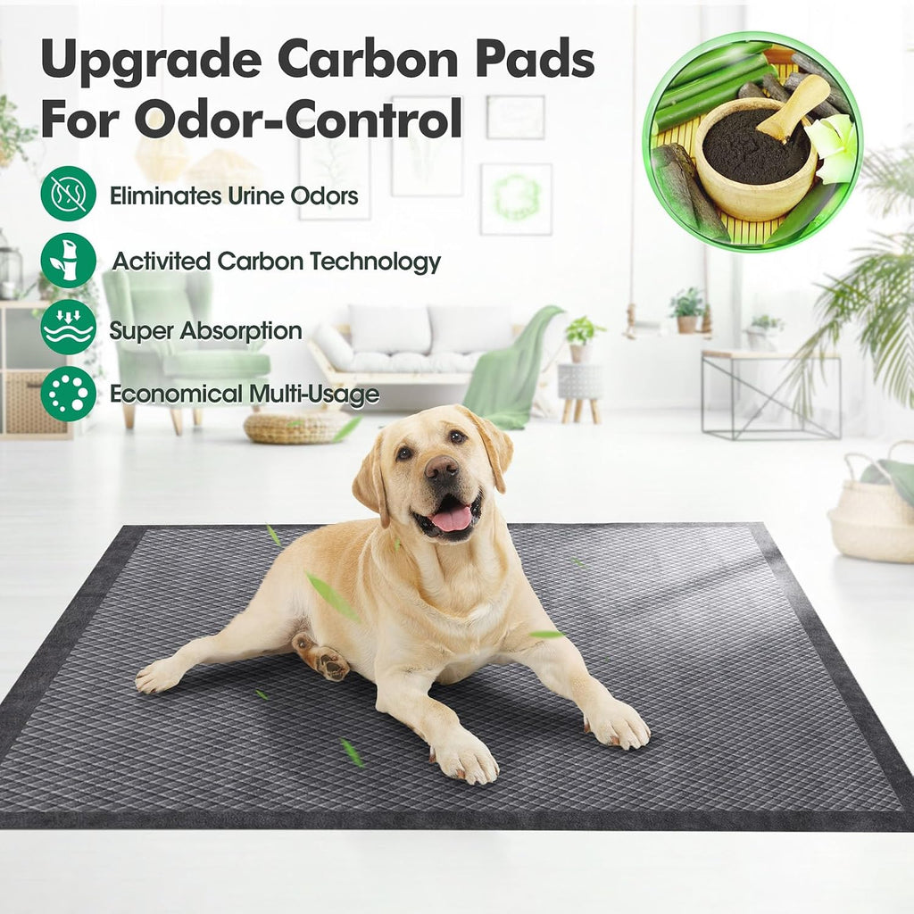 Upgraded Charcoal Puppy Pads, XXL 36’’x36’’ Pee Pads for Dogs, Super Absorbent Up to 12Cup, Odor Control & Leak Proof Dog Training Pads for Surgery, Older,Puppy, 45 Counts