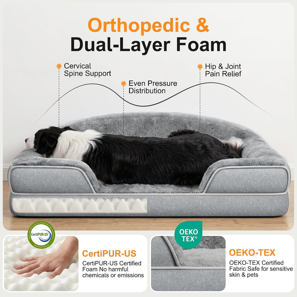 Extra Large Orthopedic Dog Bed, 45"x30", XL Washable Pet Couch Bed