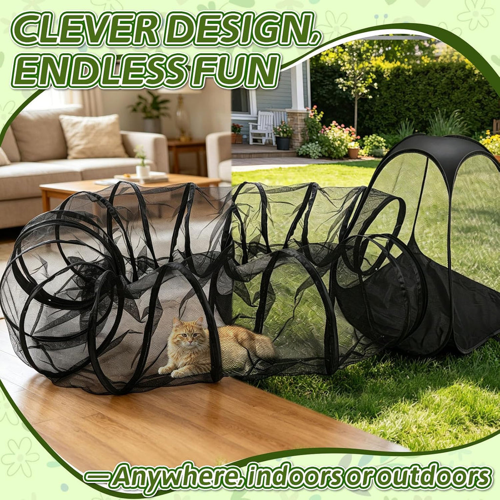 CypherX Outdoor Cat Tunnel Enclosures Portable Catio Pop Up Tent Cage