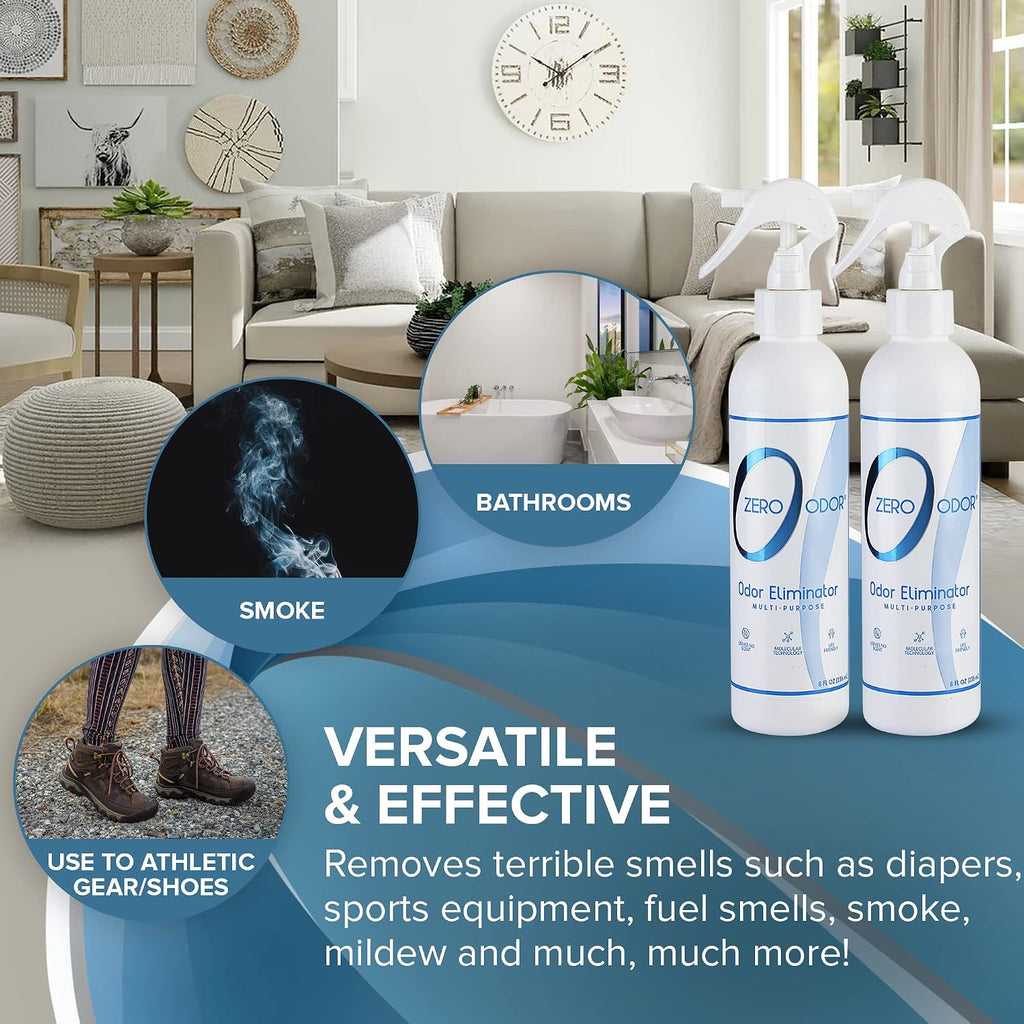 Zero Odor Multi-Purpose Odor Eliminator, Fabric & Room Deodorizer, 2 Pack
