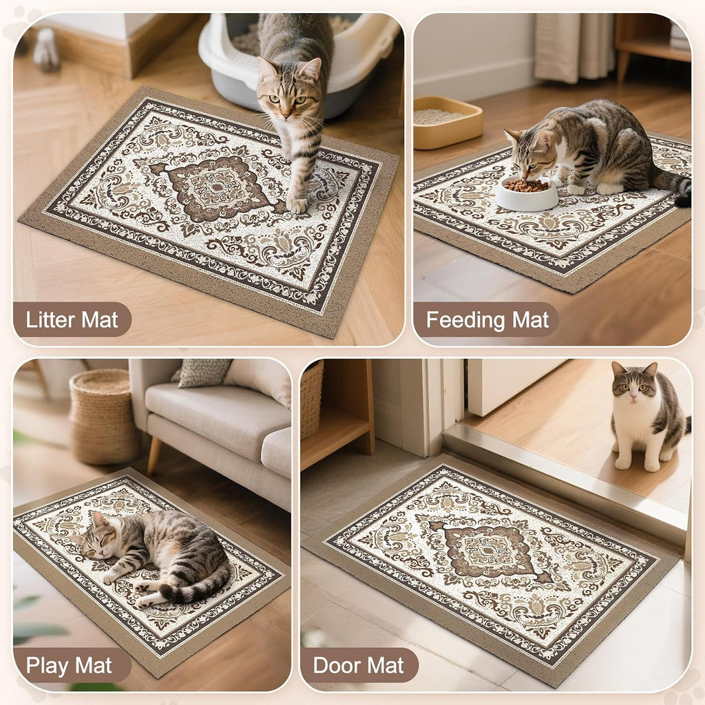 Unicorn Catcher 33"x22" Cat Litter Mat Non-Slip Washable Litter Box Mat | High-Density PVC Litter Catcher Mat Efficiently Traps Scattered Litter From Paws To Keep Floors Clean