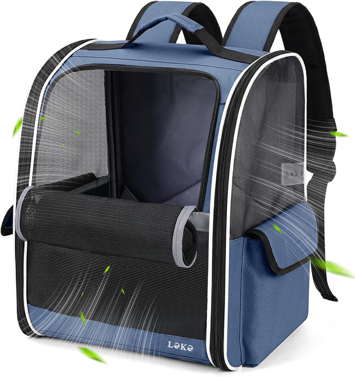 Lekereise Dog Carrier Backpack for Small Medium Dogs Cats up to 18 lbs, Breathable Pet Backpack Carrier with 3 Entrances, Collapsible Cat Backpack Carrier, Travel Hiking Puppy Backpack