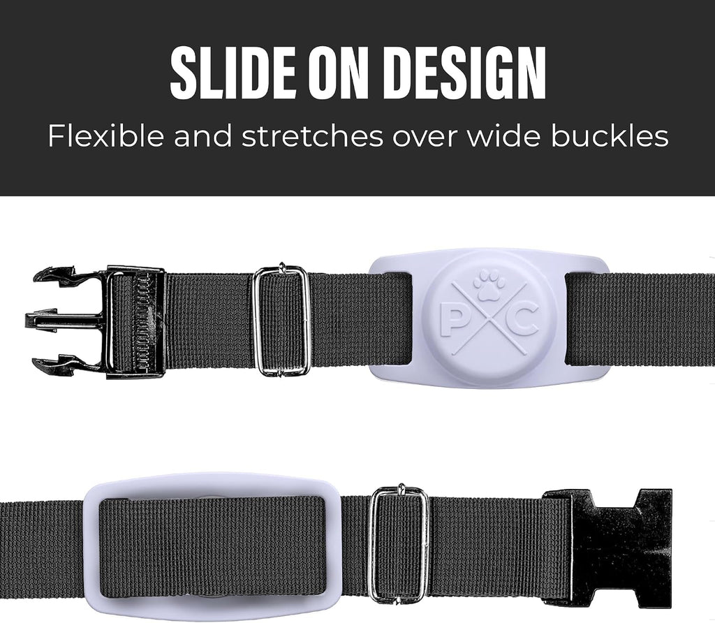 Pup Culture AirTag Dog Collar Holder (2 Pack), Extra-Durable, Lightweight, and Protective AirTag Case for Dog Collar - Track Your Pet Using Apple AirTag Technology - Dog Collar AirTag Holder