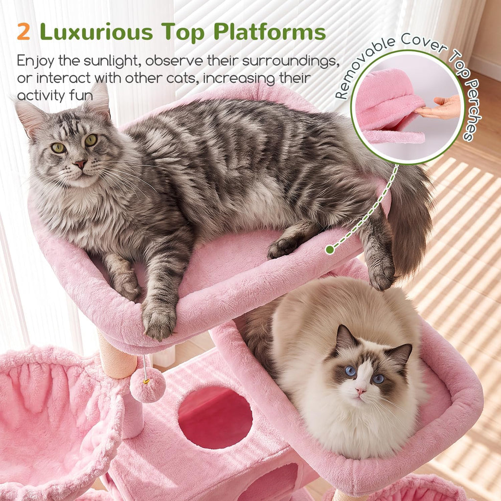 Globlazer Large Cat Tree 72in Tall Cat Climbing Tower, F72G, Pink