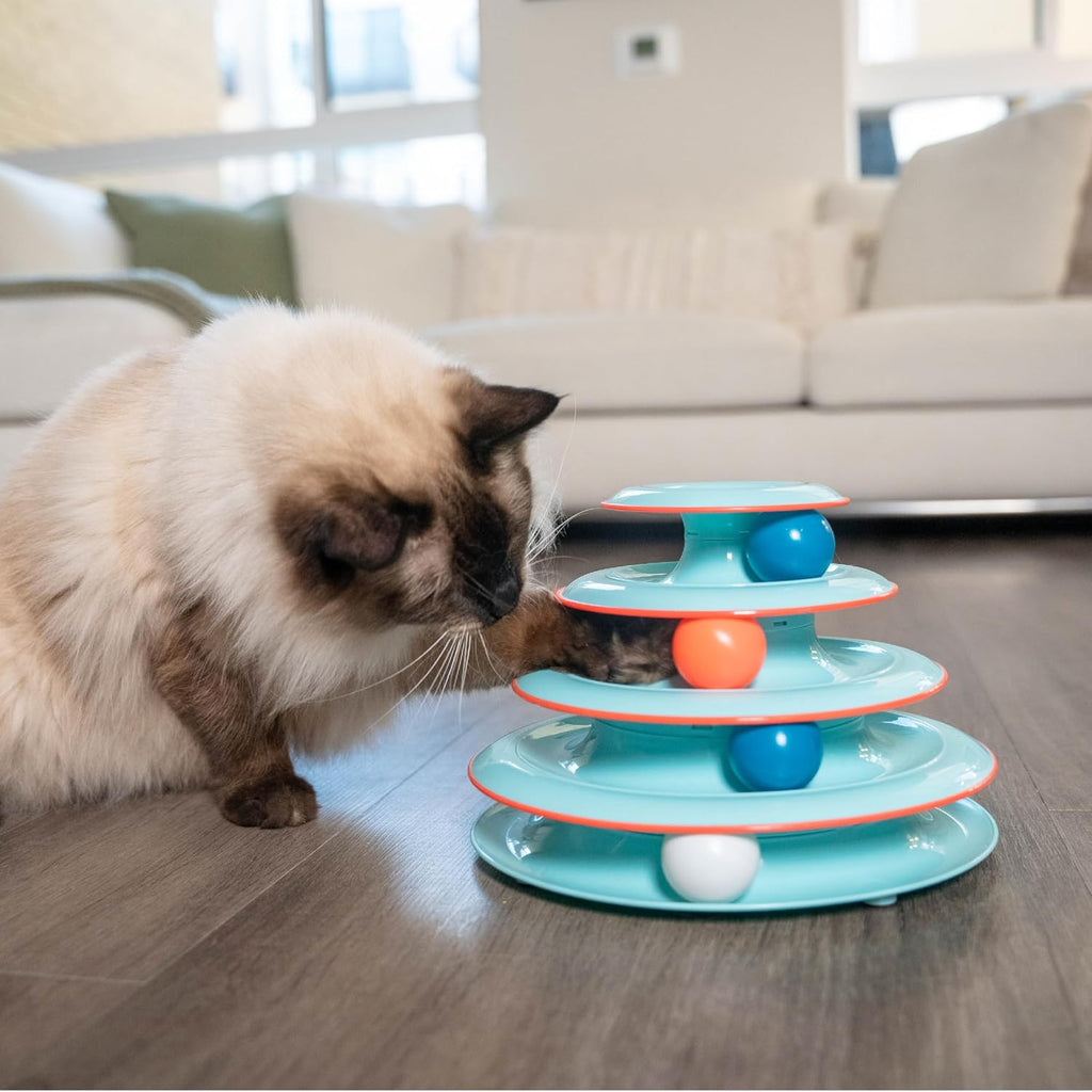 Catstages Chase Meowtain 4-Tier Interactive Cat Track Toy, 10.1" x 7.1"