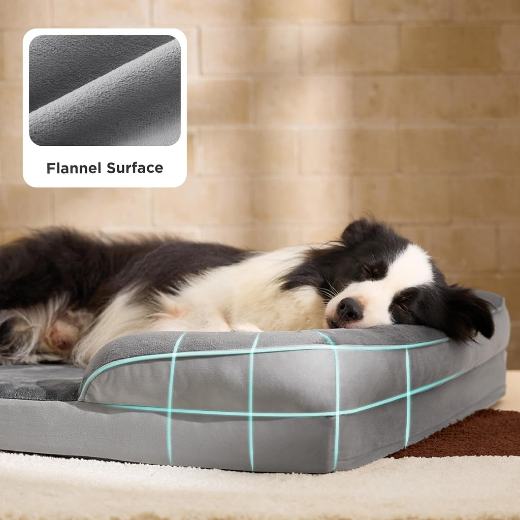 Bedsure Orthopedic Dog Beds Large Sized Dog - Washable Large Dog Cat Bed Waterproof, Comfort Dogs Couch Sofa with Washable Removable Cover, Pet Bed with Nonskid Bottom, Pink, 35"