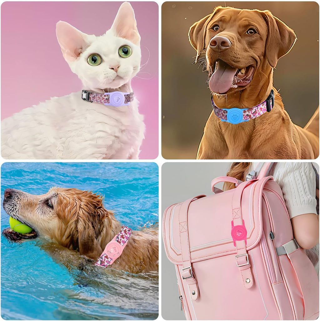 IP68 Waterproof AirTag Holder for Dog Collar, Silicone, Black
