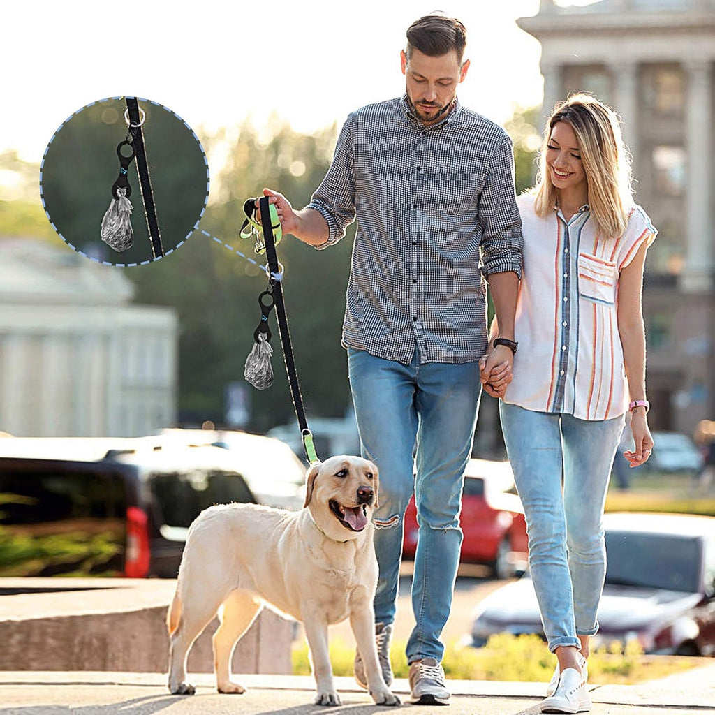 2 Pieces Dog Poop Bag Holder for Leash Waste Bag Carrier Dog Poop Bag Dispenser for Walking Running Bicycle Accessory (Black + Red)