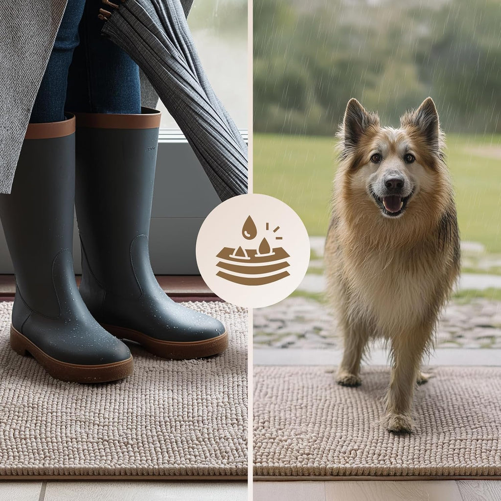 EHEYCIGA Super Absorbent Dog Door Mat for Muddy Paws 24x16 in. Entryway Rug