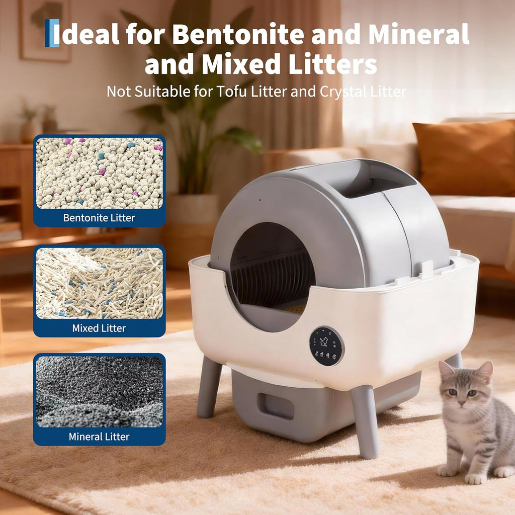 Automatic Self-Cleaning Cat Litter Box 76L Large Capacity for Multiple Cats