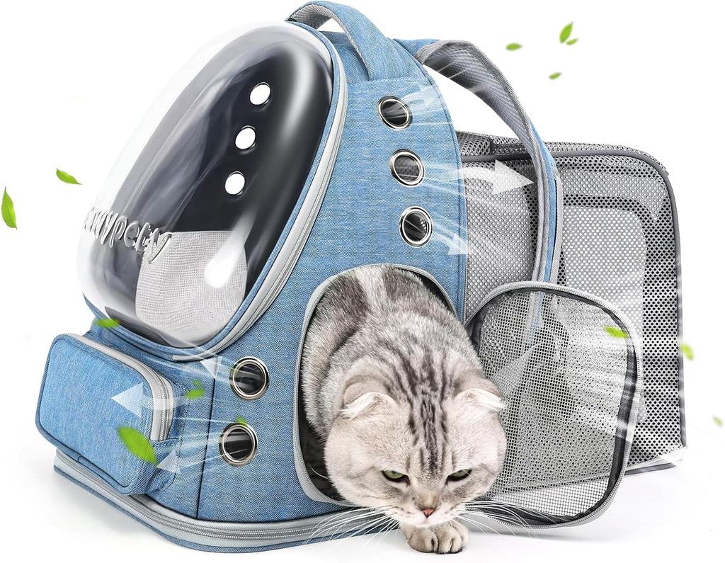 Cawypety Expandable Cat Backpack Large Space Cat Bubble Backpack Carrier