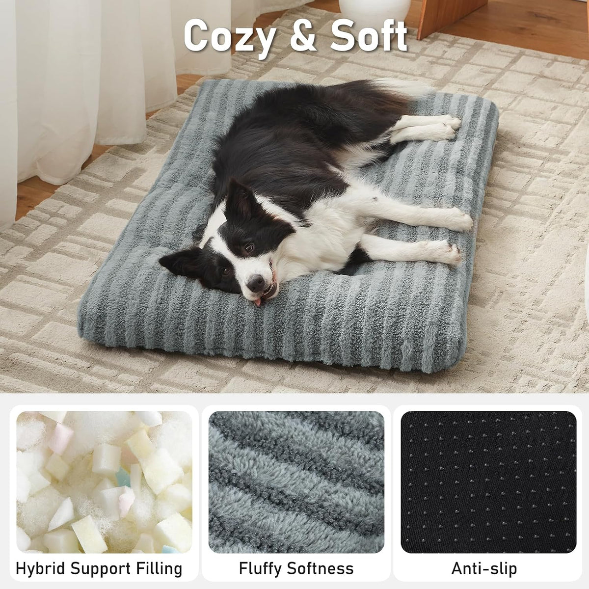 FURTIME Washable XL Dog Bed for Extra Large Dogs, Deluxe Dog Crate Beds