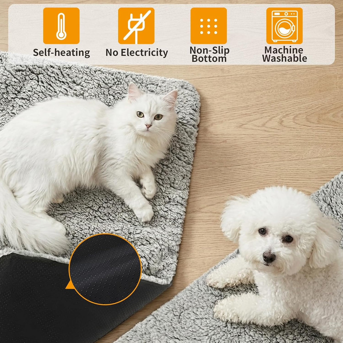 NWK Soft Plush Fluffy Self Warming Thermal Dog Bed Mat 45’’ X 28’’ X 1’’