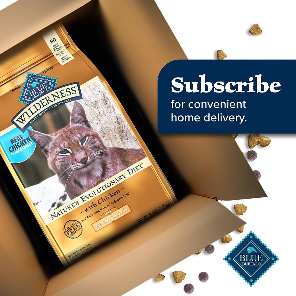 Blue Buffalo Wilderness Chicken Weight Control Dry Cat Food, 5 lb