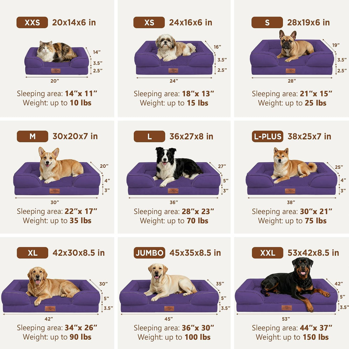Comfort Expression Waterproof Orthopedic Dog Bed for Medium Size Dog
