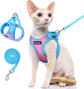 Dooradar Cat Harness and Leash Set, Easy-on Vest, Pink & Blue