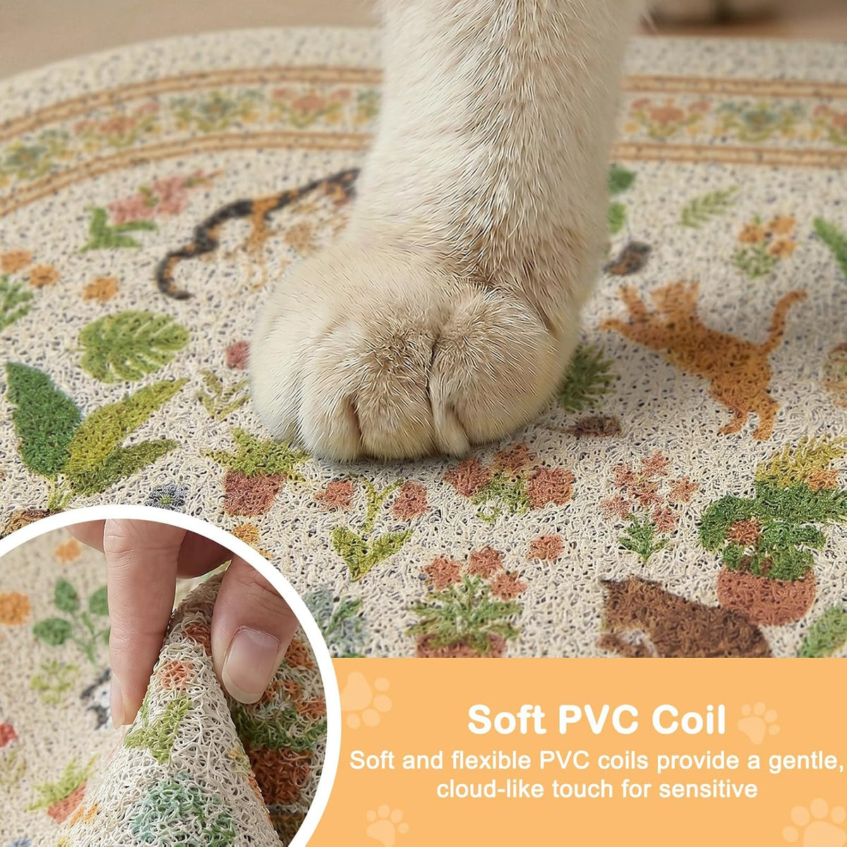 Bienbee Cat Litter Mat, 33" x 22" Dense Trapping Mesh for Litter Boxes