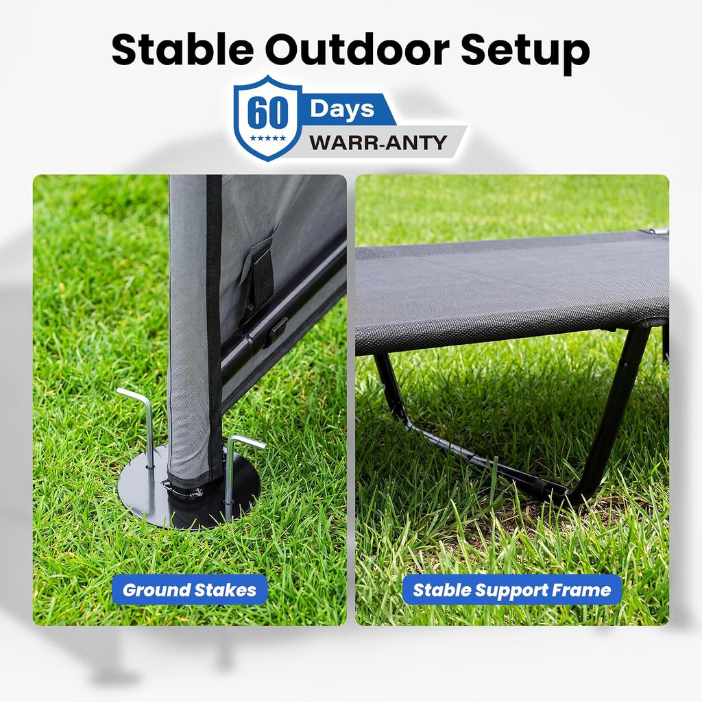 Zooba Extra Large Dog Shade with Elevated Bed, Outdoor Dog House Waterproof