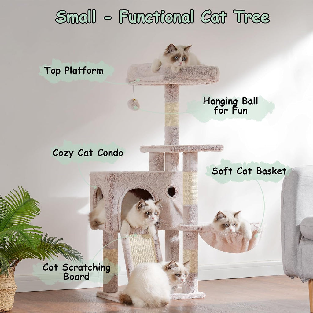 Gitelsnour Cat Tree Tower 42'' with Condo, Indoor Scratching Post GCT005SMU