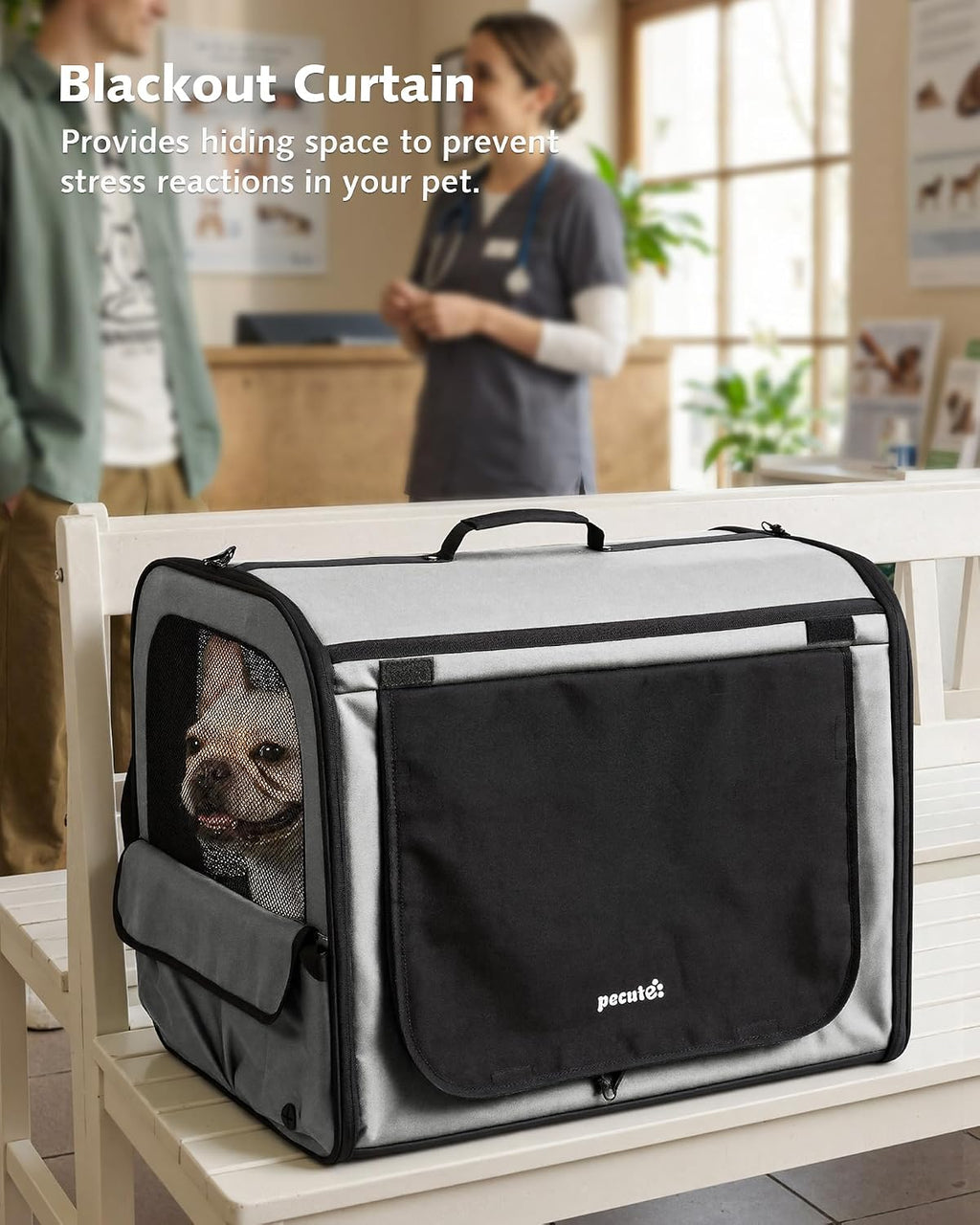 Dog Car Carrier Light Weight 24×17.7×20.5in, Foldable Dog Carrier, Gray