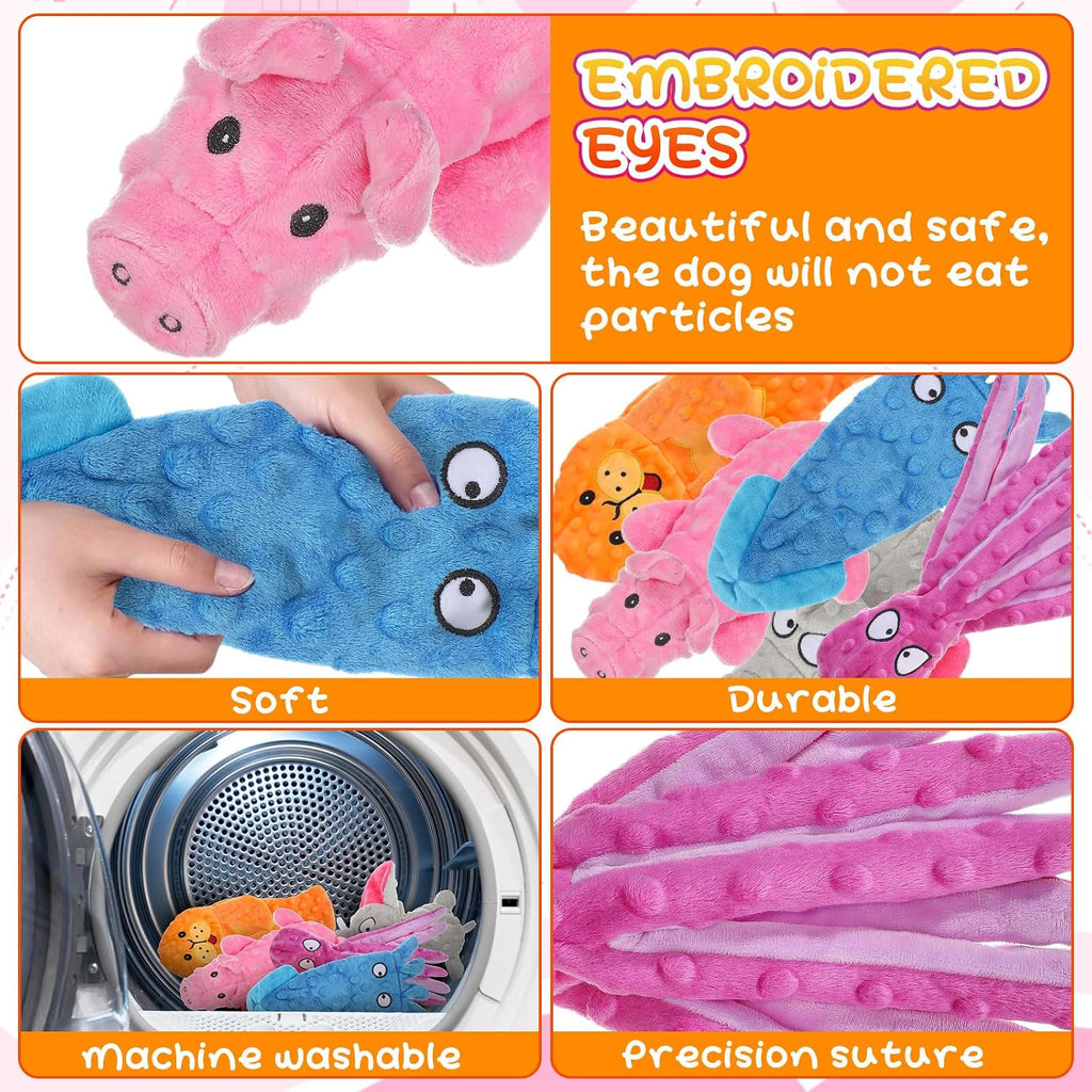 Sratte 10 Pcs Dog Squeaky Toys No Stuffing Crinkle Chewers,Assorted Style