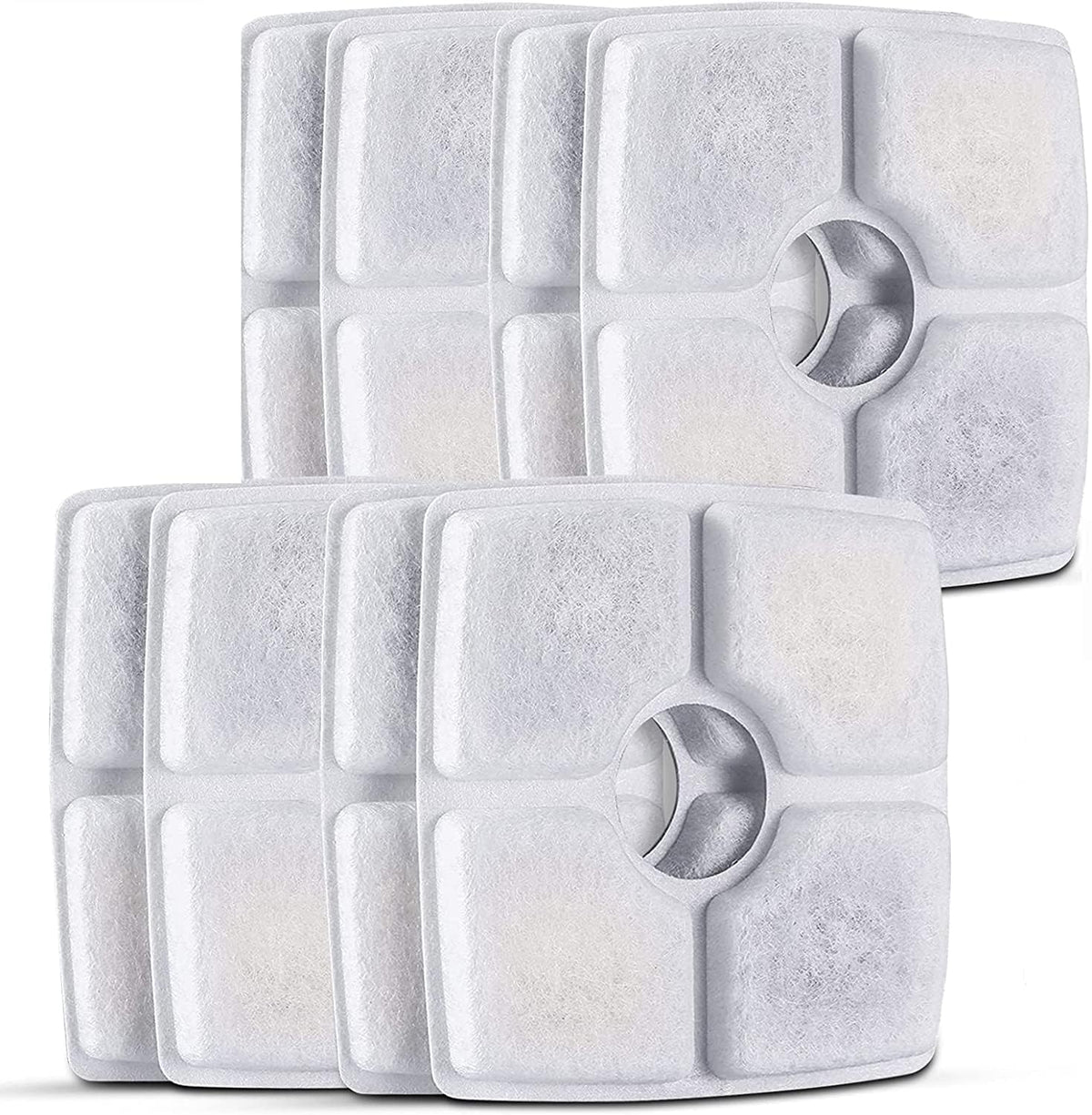 Cat Water Fountain Filters,8 Pack Replacement Filter Fit for Top Square 84oz/2.5L Cat Pet Fountain, 3 Filtration System