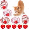 Jecery 5 Pcs Cat Toys Spring,Heart Bel,Pink Red