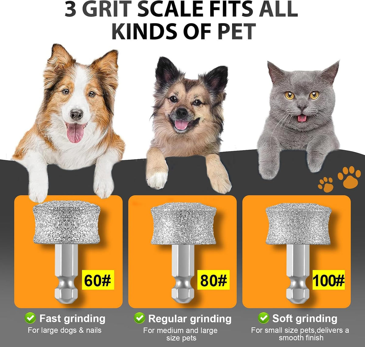 Dog Nail Grinder Replacement Head for Most Brands and All Pets 3PCS