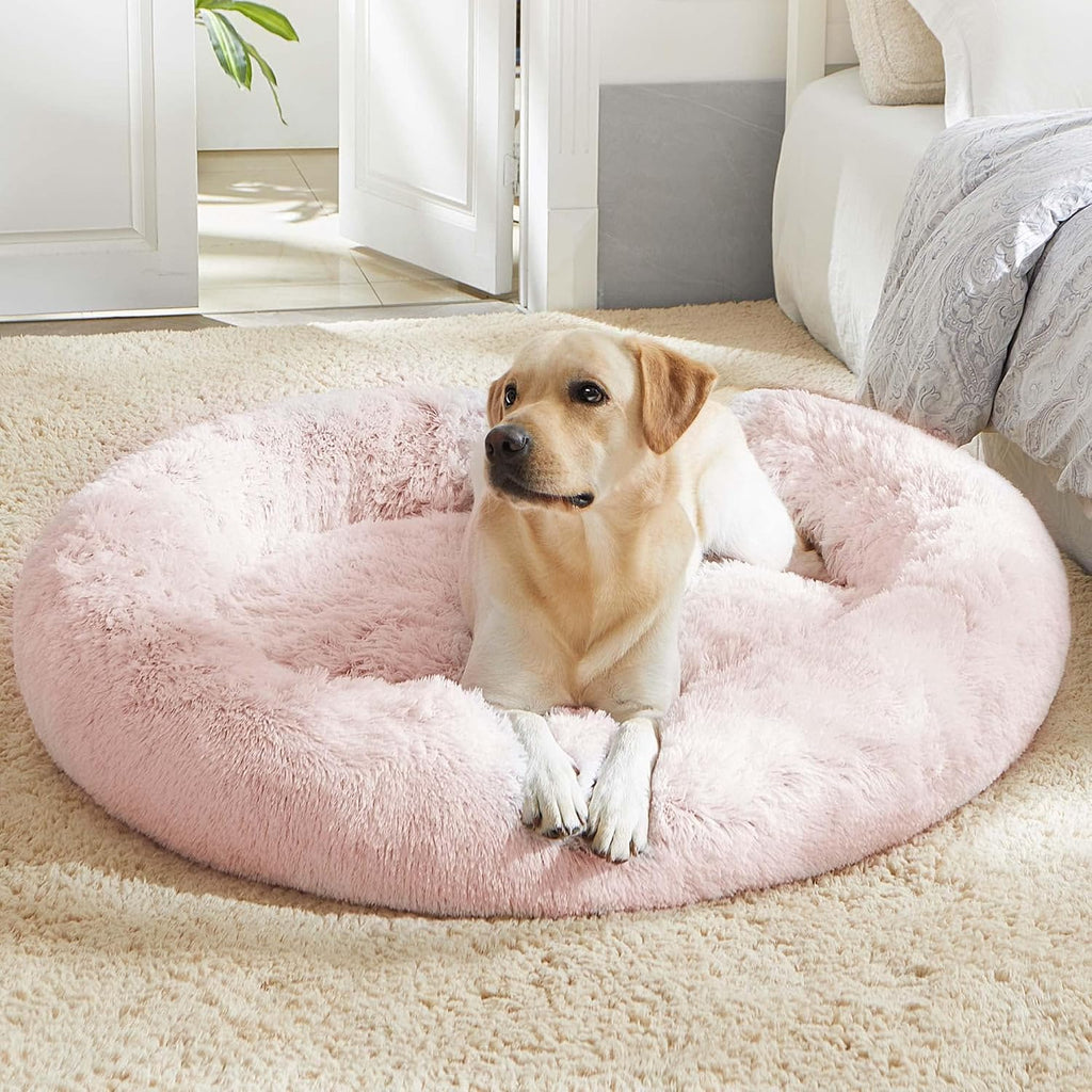 Western Home Calming Donut Large Dog Bed Pet Bed,36" Pink