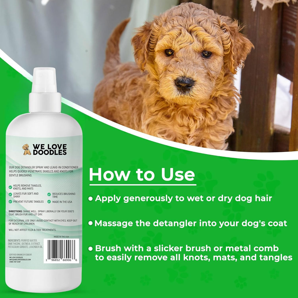 Dog Detangler Spray, Leave-in Conditioner Spray for Dogs, Lavender, 16 oz