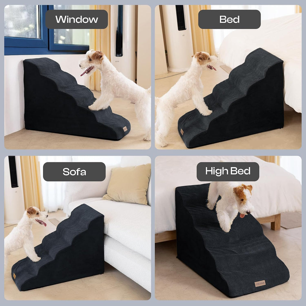 Miorun Extra Wide Dog Stairs for Large Dogs, 25" H Pet Steps for High Beds