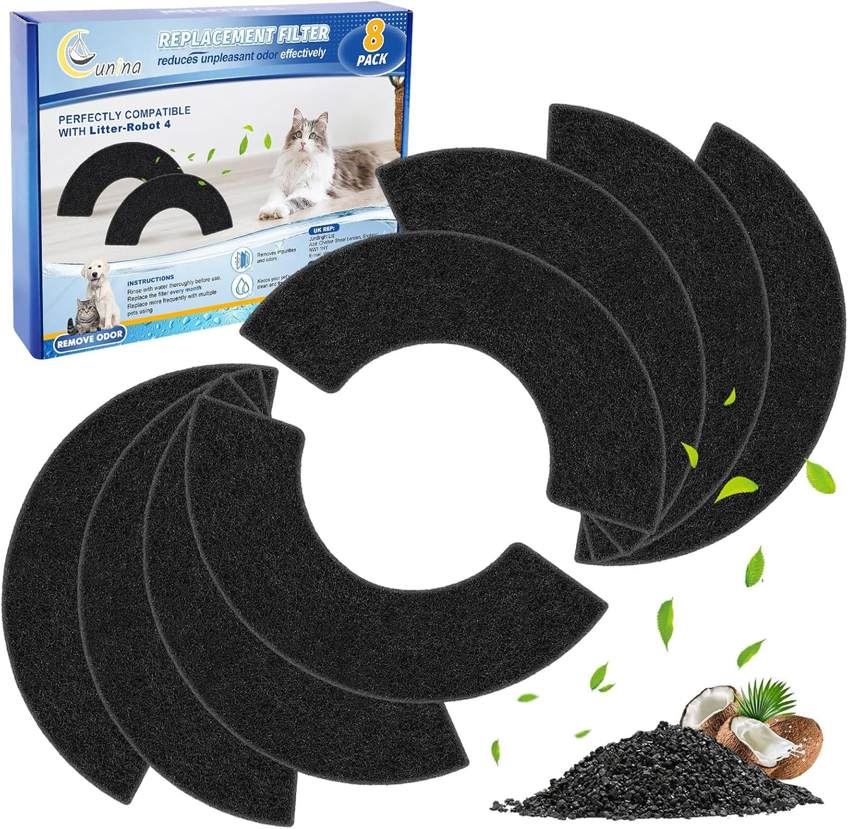 Carbon Filters Compatible with Litter-Robot 4 Litter Box Accessories