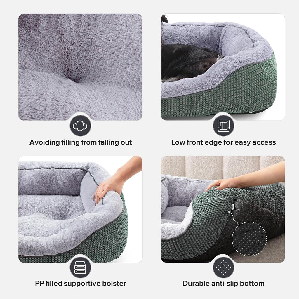 INVENHO Small Dog Bed Orthopedic Warming Soft Calming Sleeping Durable with Anti-Slip Bottom