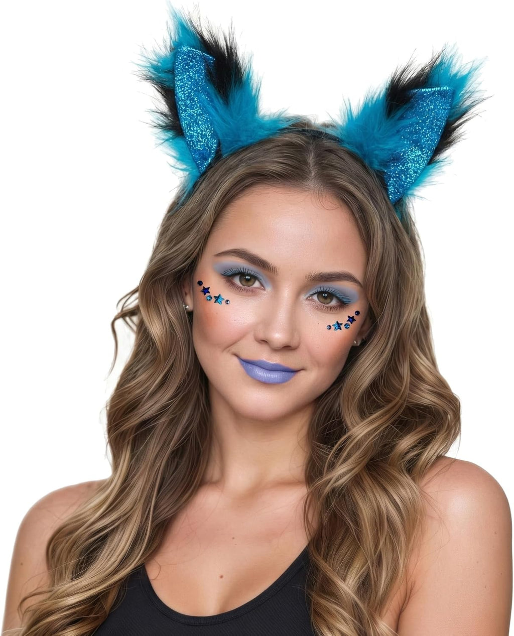 Cat Wolf Fox Tail Faux Fur Ear Headband Paw Gloves Set for Women Adult Halloween Xmas Fancy Party Cosplay Costume