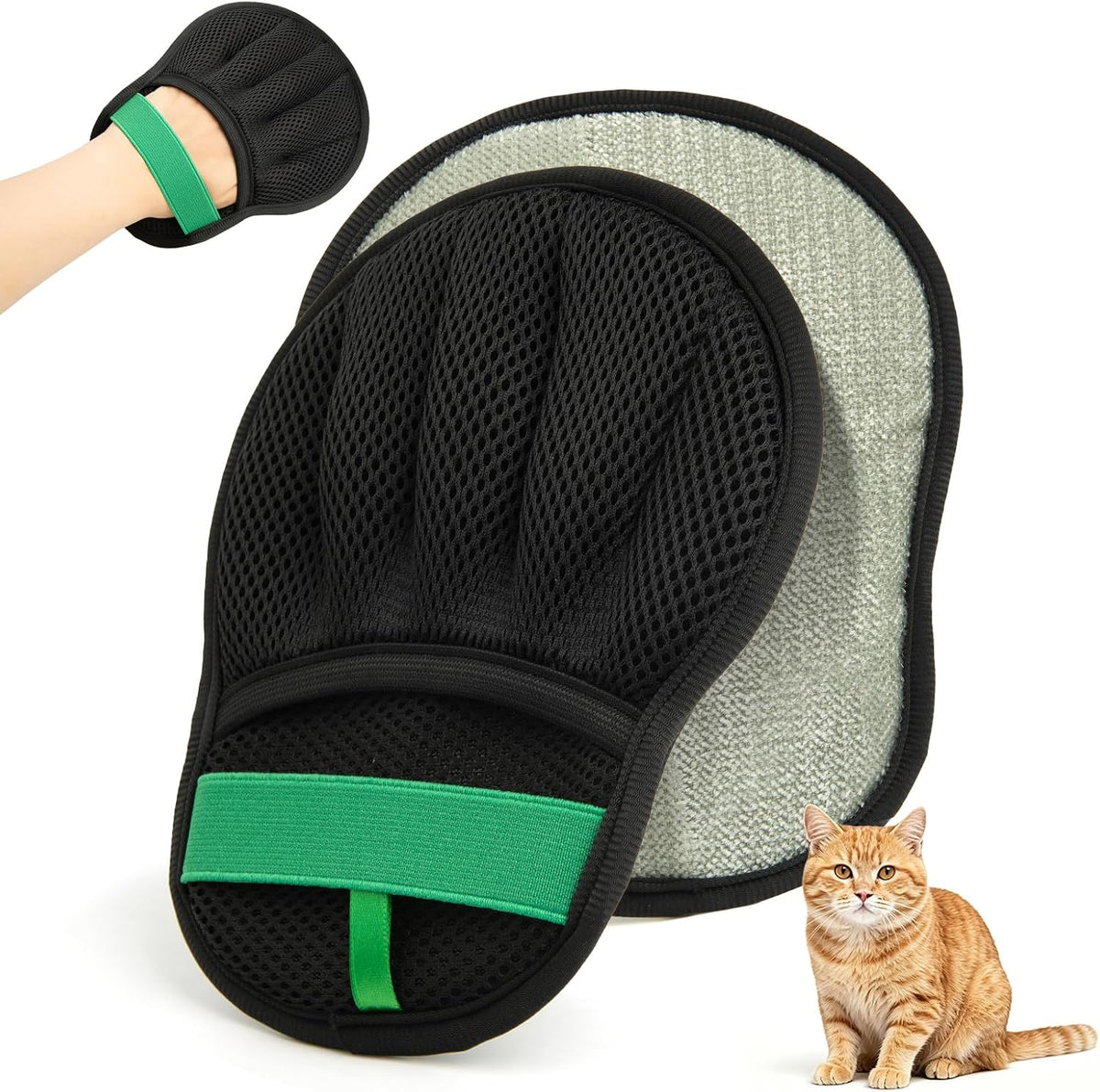 IwIeIaIrI Reusable Pet Hair Removal Glove for Cats, Black