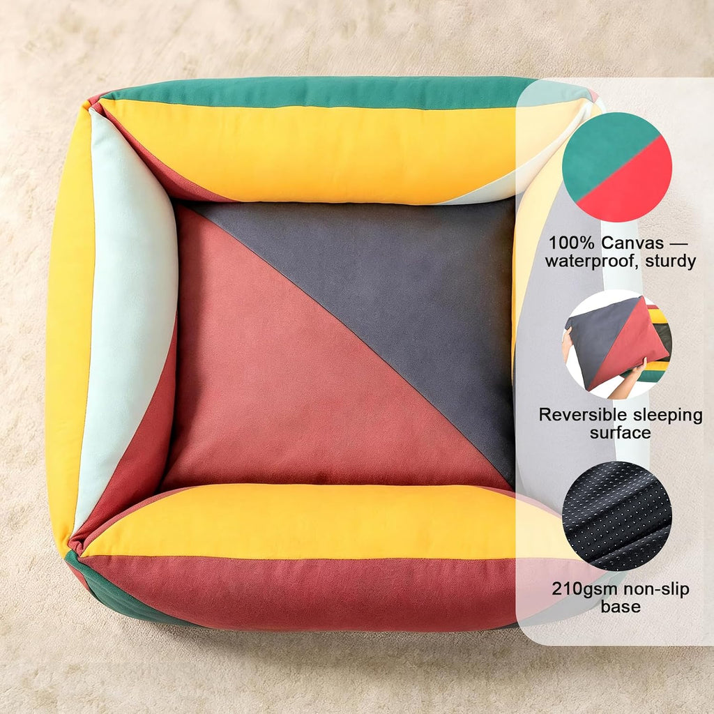 Cotton Canvas Dog Bed (290gsm Thick) 30"x25"x10" Durable Waterproof